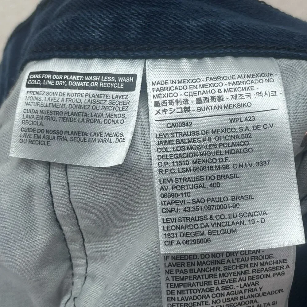 Men’s 34”x34” Navy Blue Levi’s 501xx Button Fly Straight‎ Fit Black Label Jeans
